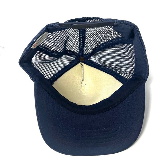 Vintage Moritz Cadillac Mesh Trucker Hat Baseball Cap Snapback Blue Crest Logo - Picture 7 of 8